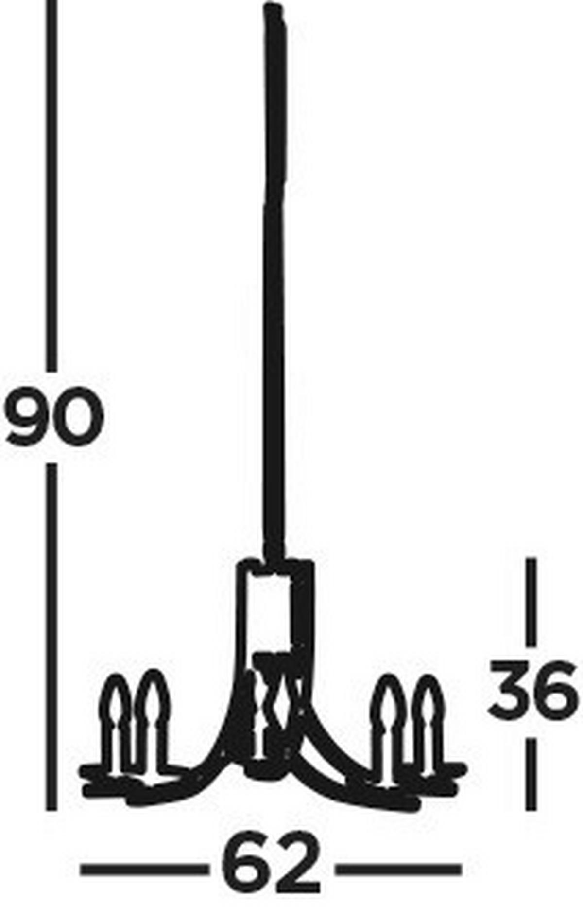 Csillár 4165-5ab Ascona - sárgarézszínű, Konventionell, üveg/fém (62/90cm)