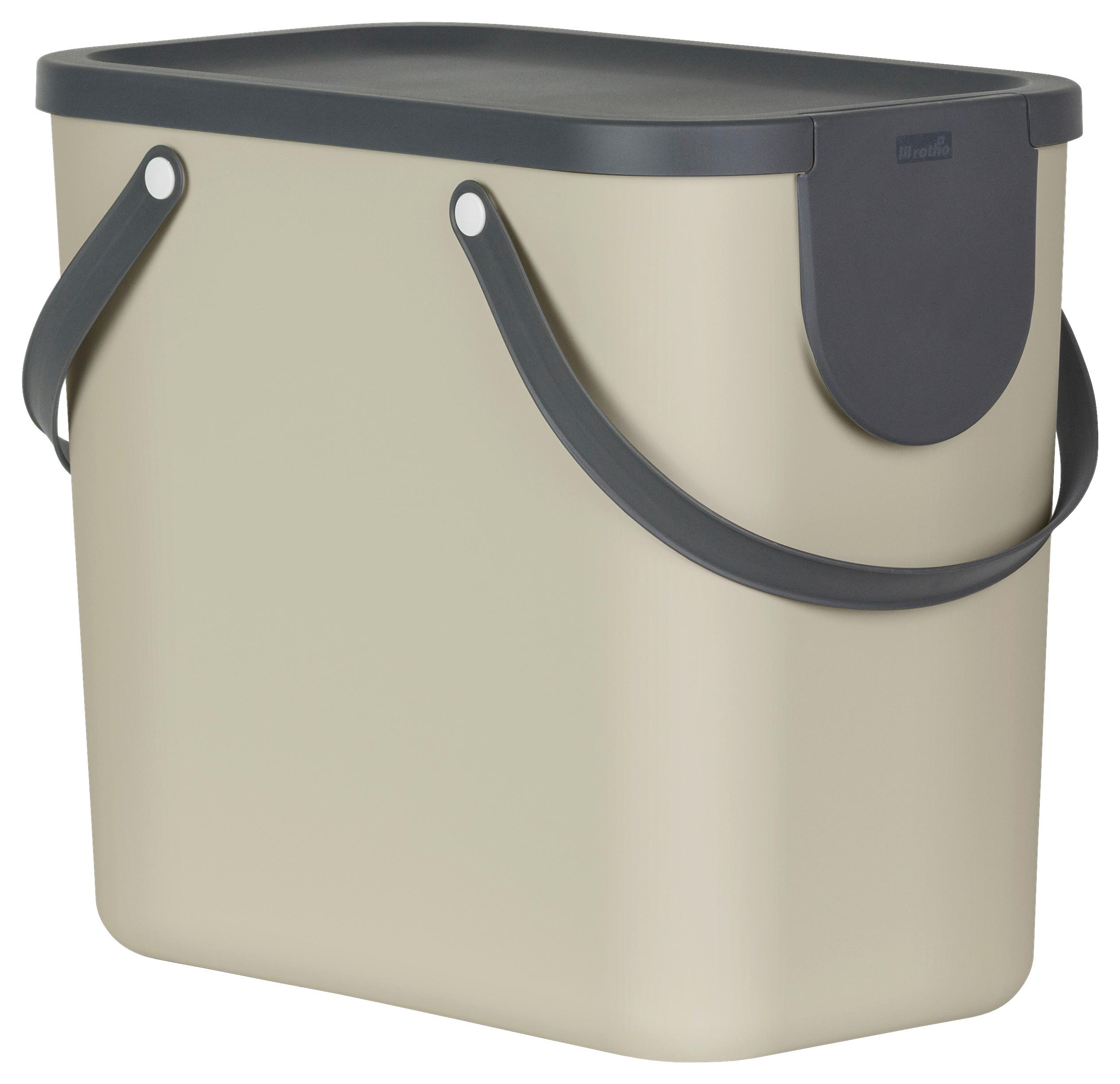 SORTOWNIK ODPADÓW 1024907422 - beżowy, Basics, tworzywo sztuczne (23,5/34/40cm) - Rotho