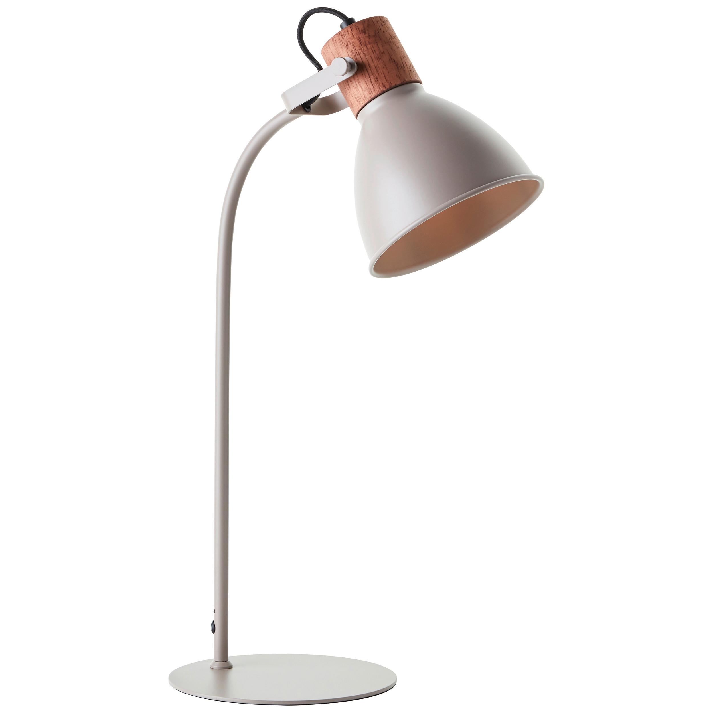 Tischleuchte Erena Taupe max. 40 Watt - Taupe, Basics, Holz/Metall (18/52/28,5cm) - Brilliant