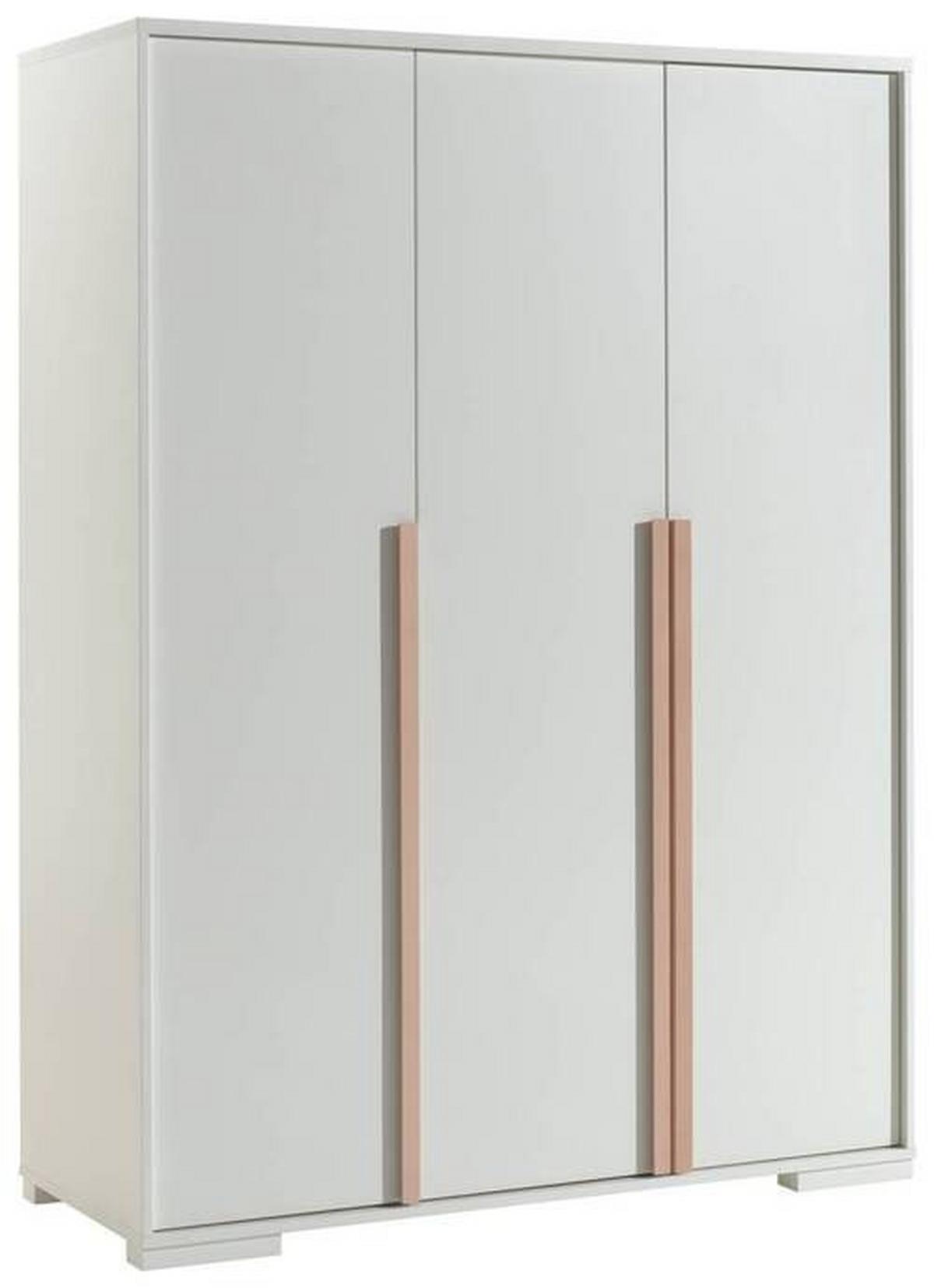 DREHTÜRENSCHRANK London B: 145,6 cm Weiß - Buchefarben/Weiß, MODERN, Holz/Holzwerkstoff (145,6/195,2/56cm) - MID.YOU