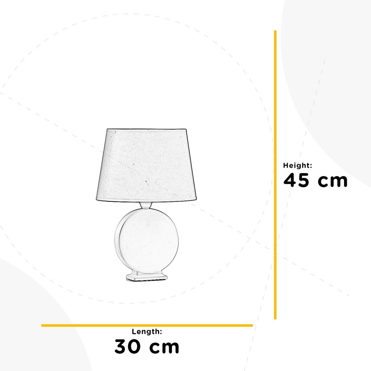 Asztali Lámpa 233/l - égerszínű/fehér, Basics, textil/kerámia (30/16/46cm)