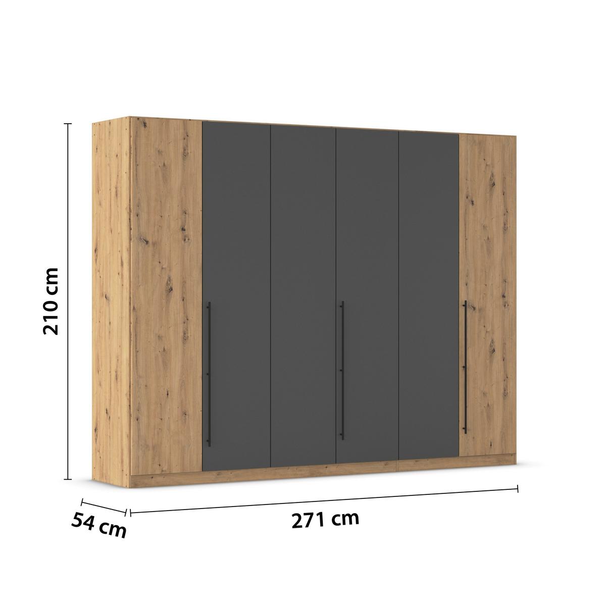 Șifonier Safari - stejar Artisan/gri, Konventionell, material pe bază de lemn (271/210/54cm)