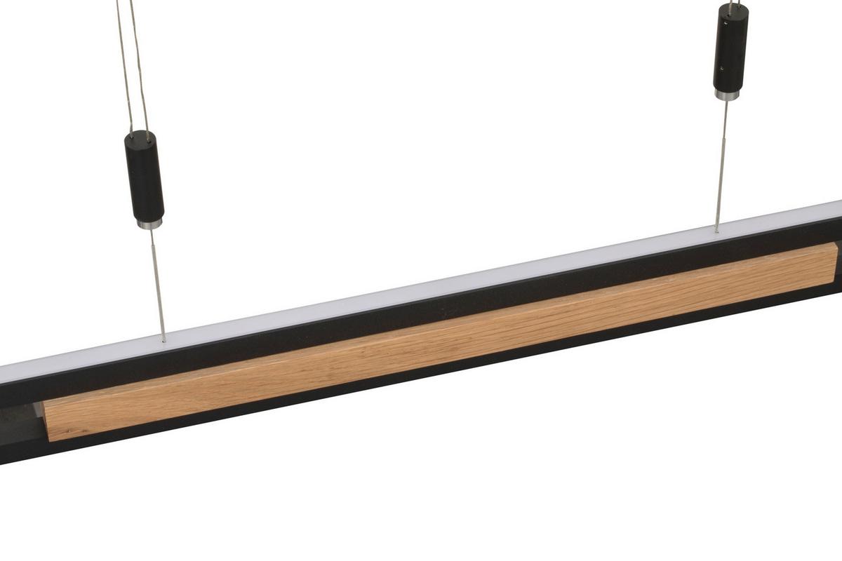 LAMPA WISZĄCA LED RAPHAELO - czarny, Basics, metal/drewno (127,8cm) - Dieter Knoll