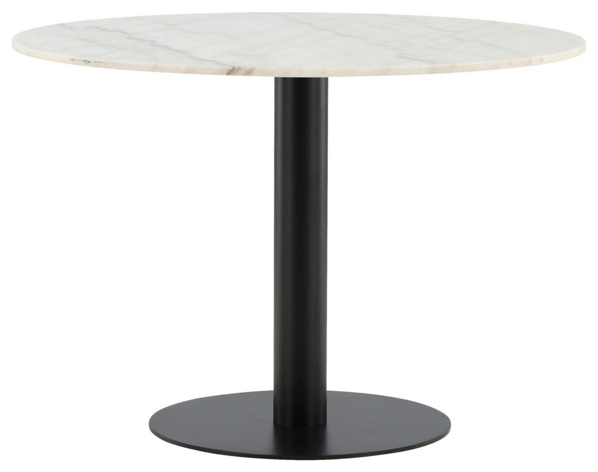 ESSTISCH ESTELLE - Schwarz/Weiß, Design, Stein/Metall (106/106/75cm) - Livetastic