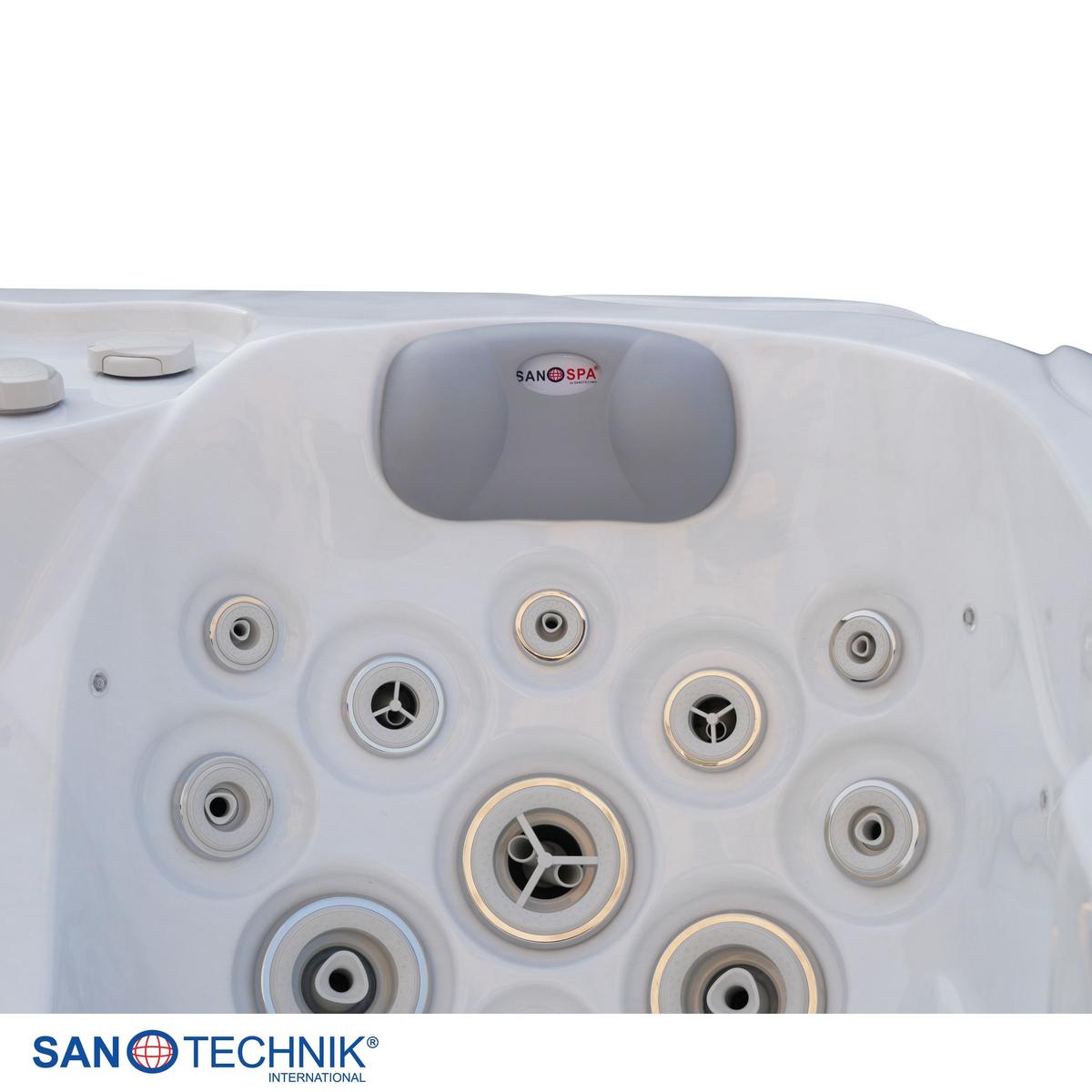 Whirlpool Capri Grauweiß ca. 210x160x90cm - Grauweiß, KONVENTIONELL, Kunststoff (210/160/90cm) - Sanotechnik