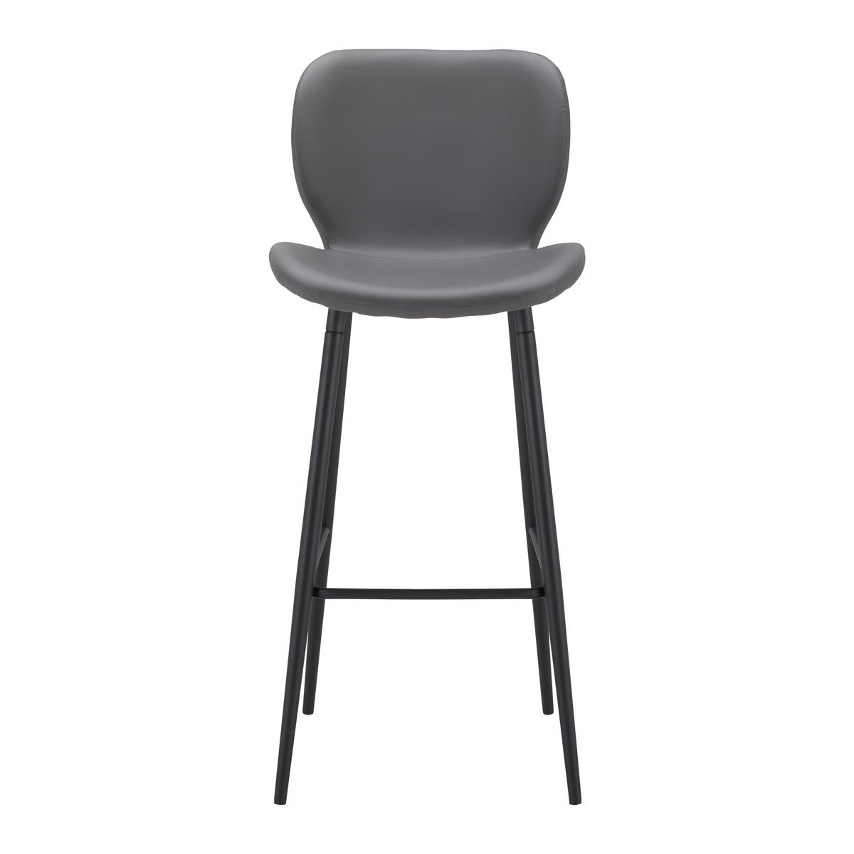 STOŁEK BAROWY IERY - czarny/szary, Modern, metal/drewno (46/111/49cm) - Bessagi Home