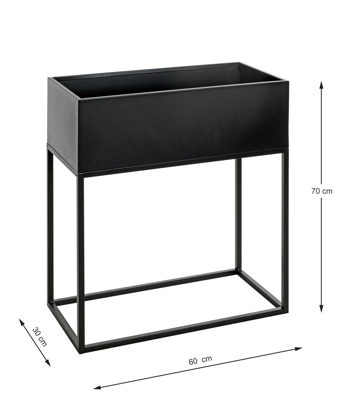 STOJAK NA KWIATY FLORA - czarny, Design, metal (60/30/70cm)