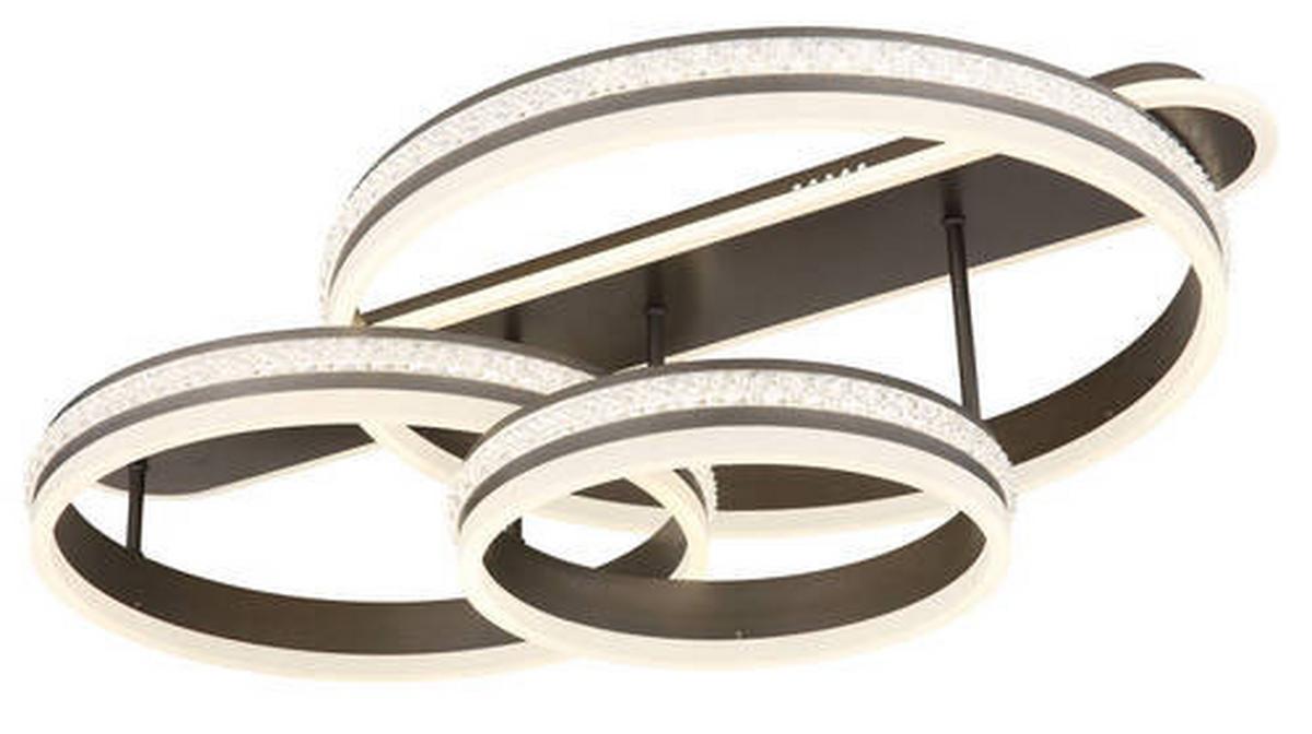 Stropna Led-svetilka Grouni, S Sijalko - barve titana/opal, Design, kovina/umetna masa (80/50/21,5cm)