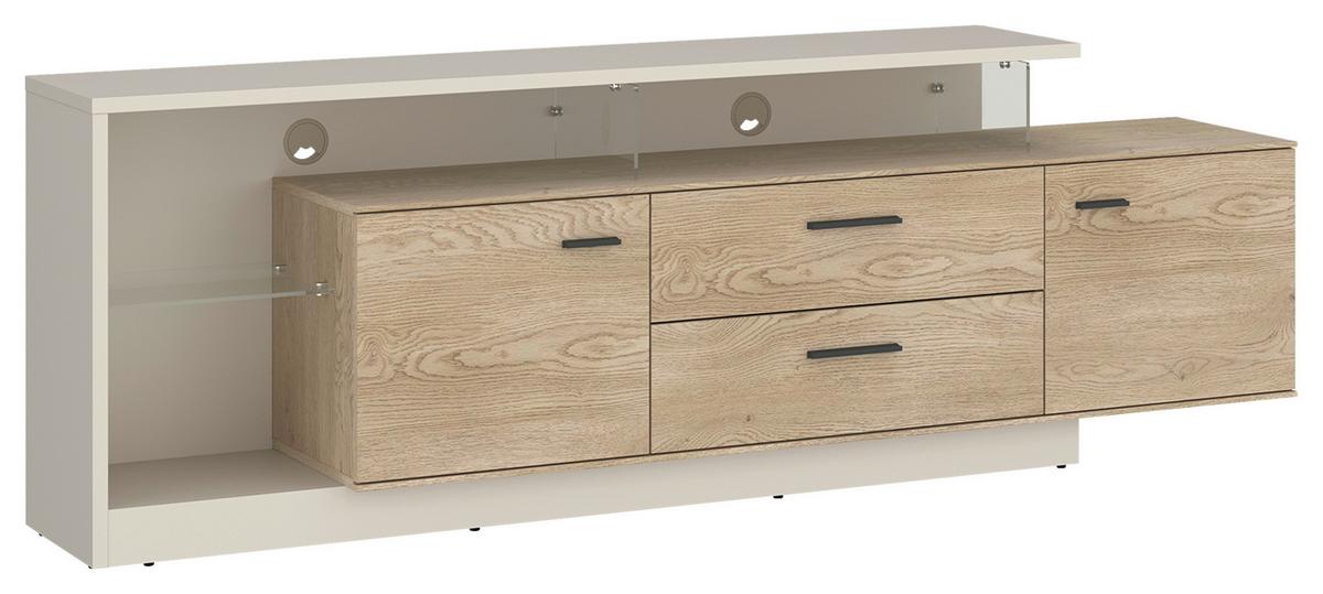 Tv-element Lagoon, Kašmir, Barva Hrasta - kašmir/črna, Moderno, umetna masa/steklo (191,5/65,5/39,9cm)