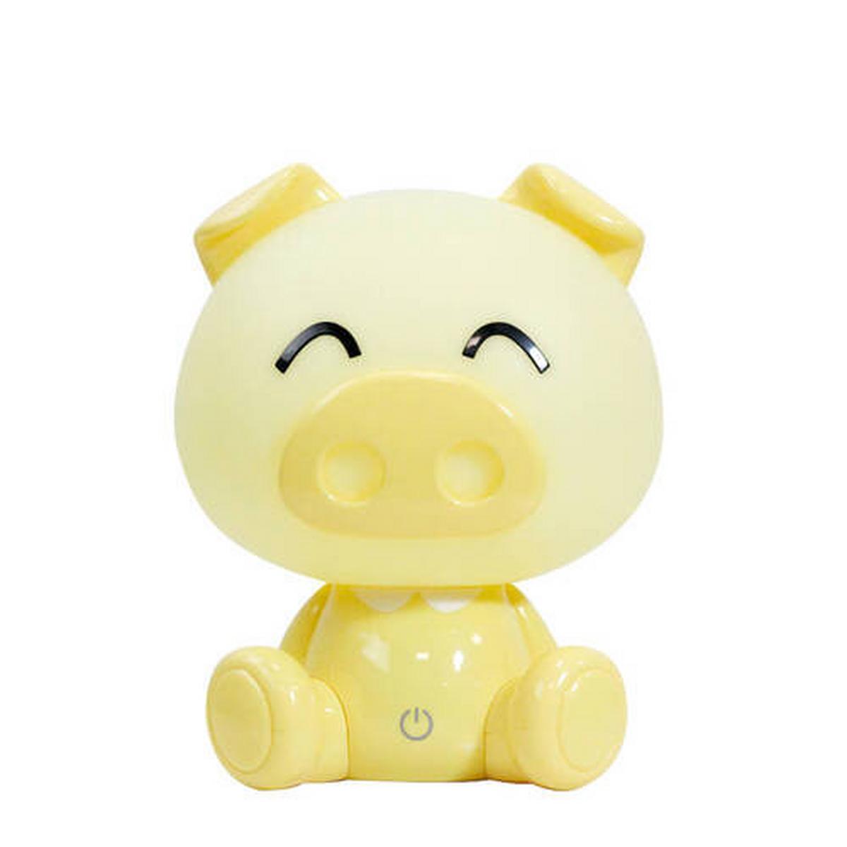 Kindertischleuchte Piggy Gelb max. 3 Watt - Gelb, Basics, Kunststoff (15/15/19cm)