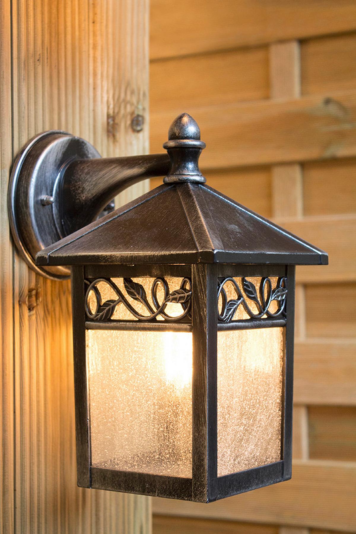 Kültéri Falilámpa Gzh-Wc2 - fekete/ezüstszínű, Konventionell, üveg/fém (15/26,2/19cm) - Elstead Lighting