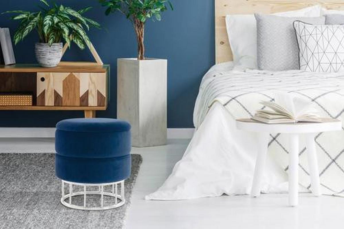 HOCKER Hocker in Blau mit Stauraum - Silberfarben/Dunkelblau, Basics, Holzwerkstoff/Kunststoff (37,5/41/37,5cm) - Kayoom