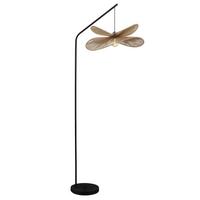Stehleuchte Bli Schwarz/Naturfarben max. 25 W - Schwarz/Naturfarben, MODERN, Papier/Metall (61,5/50/180cm) - Mömax