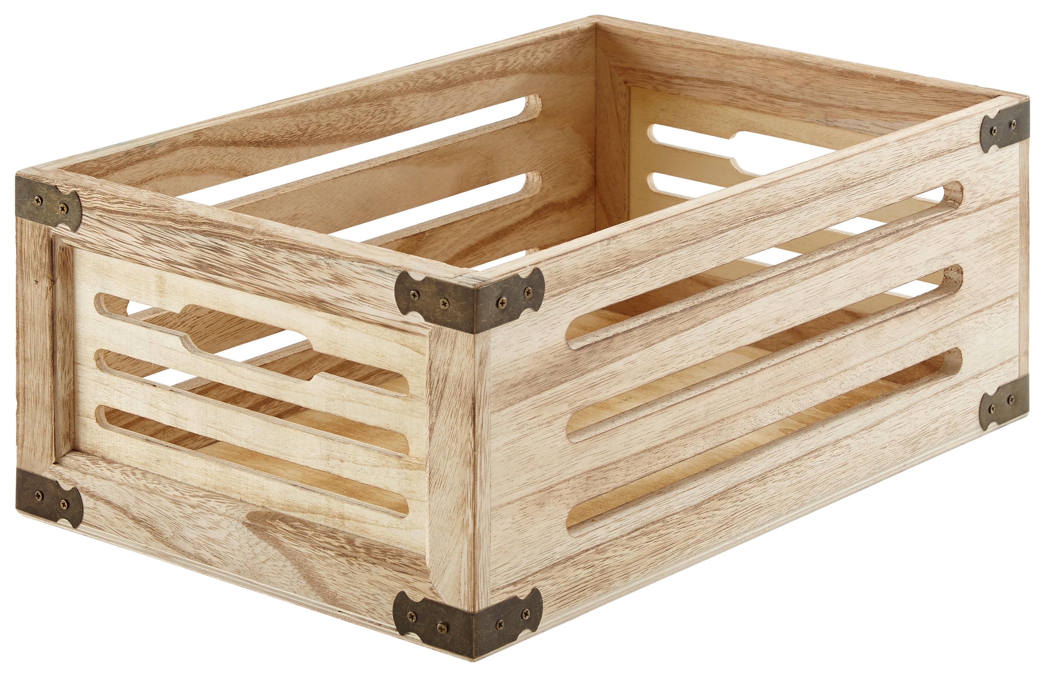 FÖRVARINGSBOX RONNY - naturfärgad, trä (32/19/12cm) - Mömax