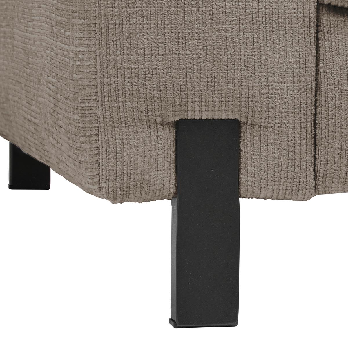 3-Sitzer-Sofa Piega Hellgrau - Hellgrau/Schwarz, MODERN, Textil/Metall (230/66-87/96cm) - Mömax