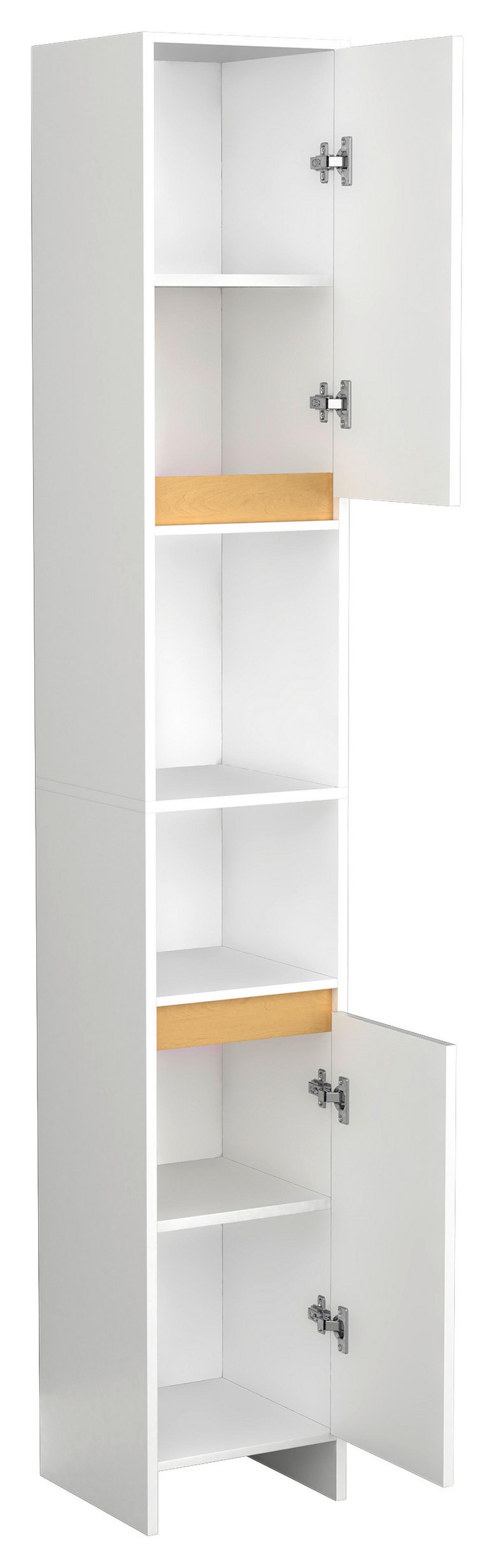 Visoka Omara Malira, Bela, Barva Hrasta - barve hrasta/bela, Moderno, leseni material (30/189/30cm) - MID.YOU