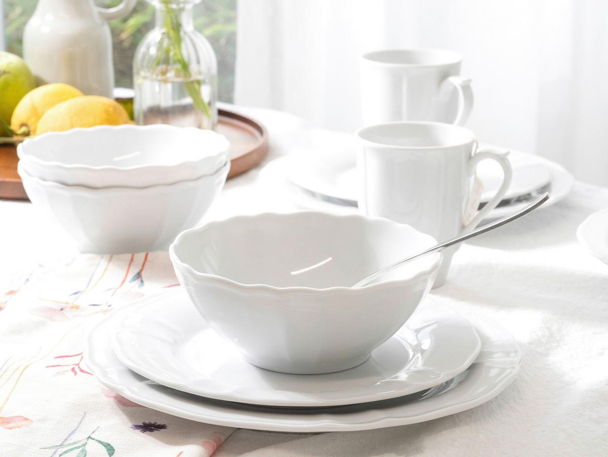 Kombiservice Weiß, 16-teilig - Weiß, Keramik (34,5/28/29cm) - Creatable