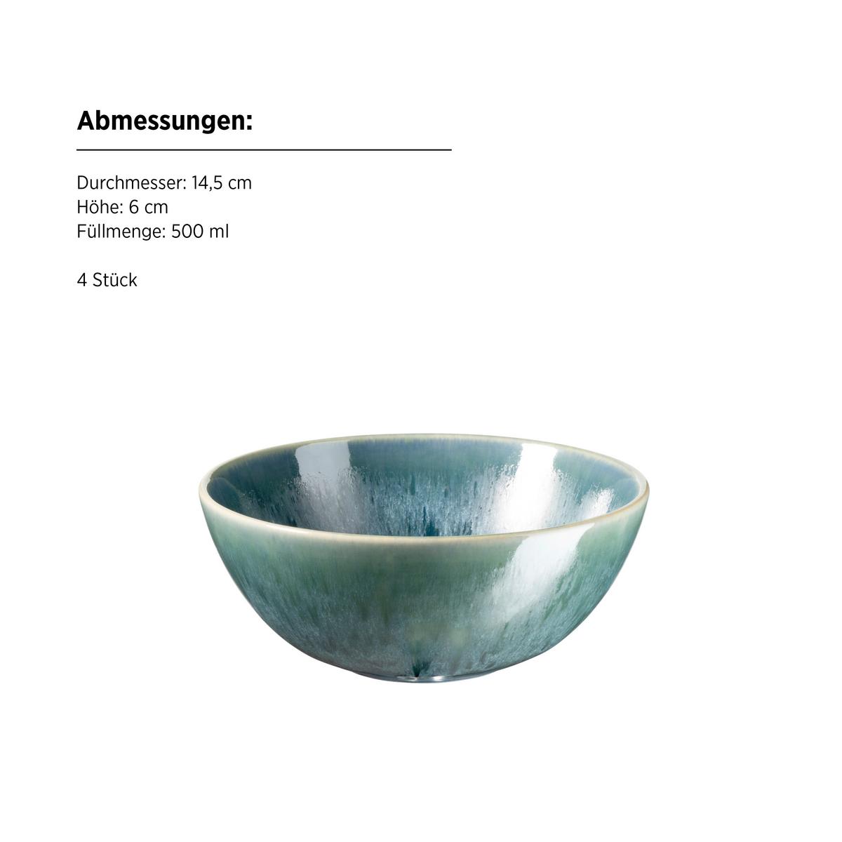 Müslischalenset 935556 Carellia Müslischalen - Blau, Basics, Keramik (14,5/6cm) - Mäser