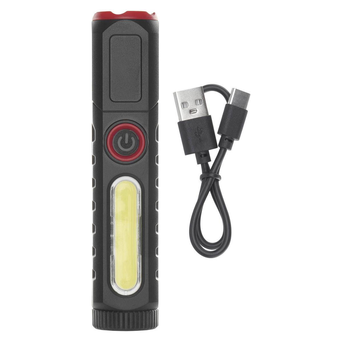 Tölthető LED Elemlámpa 120 Lumen - fekete, műanyag