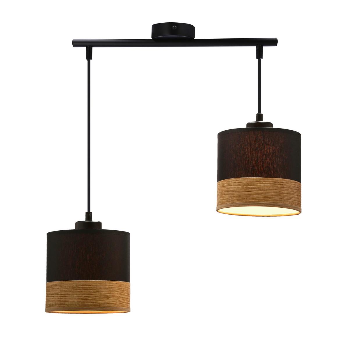Viseća Svjetiljka Porto - boje hrasta/crna, Natur, metal/tekstil (48/15/115cm)