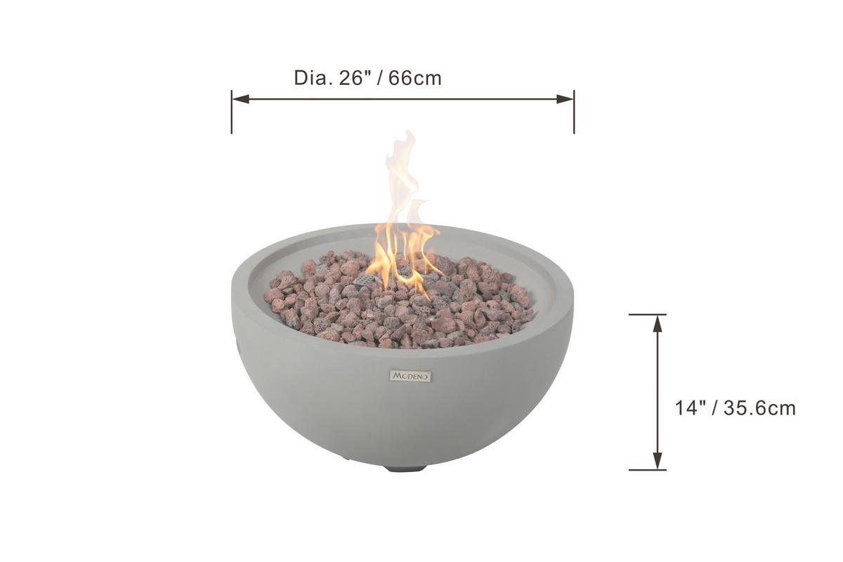 Feuerstelle Nantucket Hellgrau - Hellgrau, KONVENTIONELL, Stein/Metall (67/67/35cm) - Gardenson