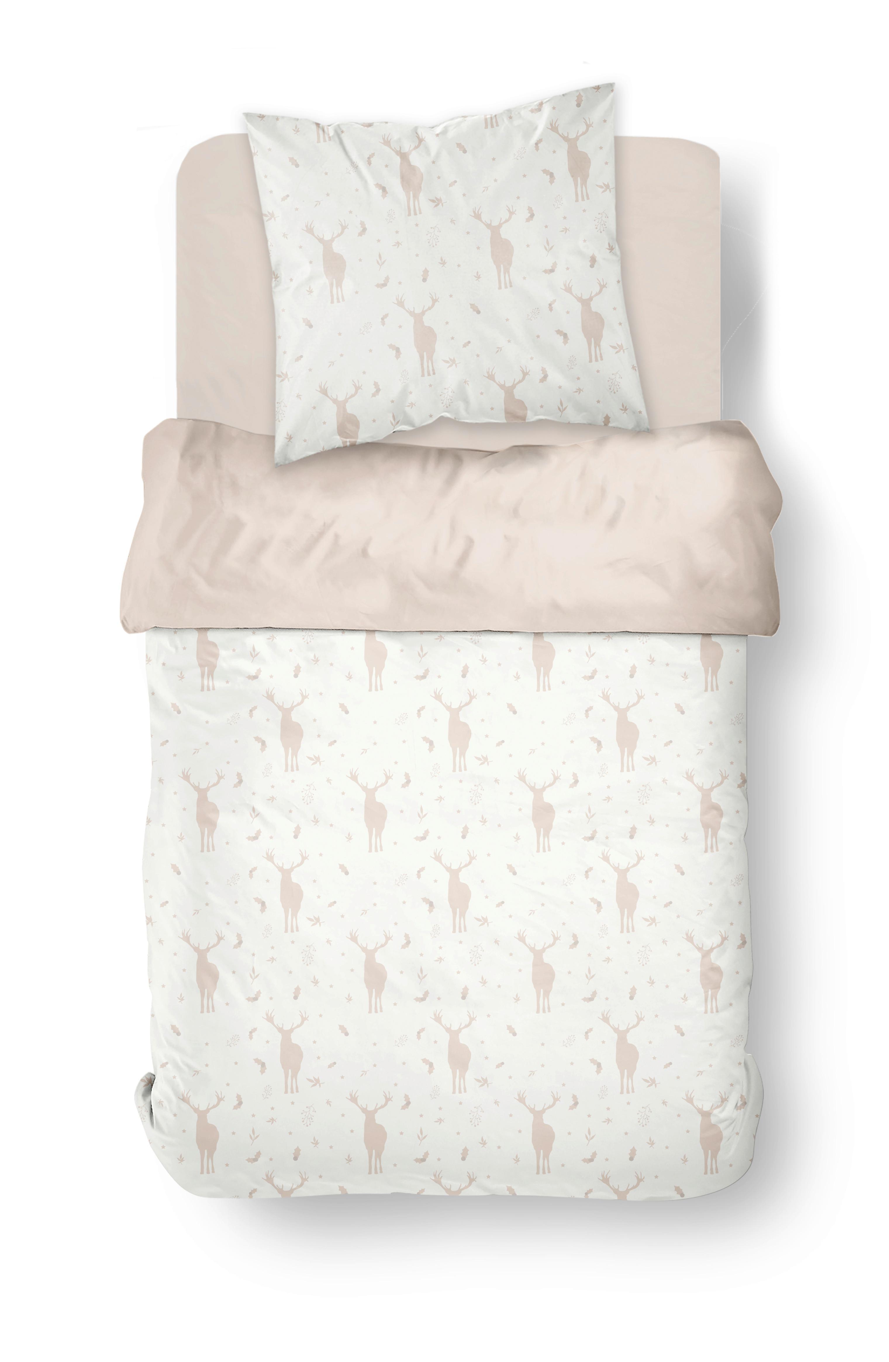 Ágyneműhuzat-garnitúra Reindeer - fehér, textil (140/200cm)