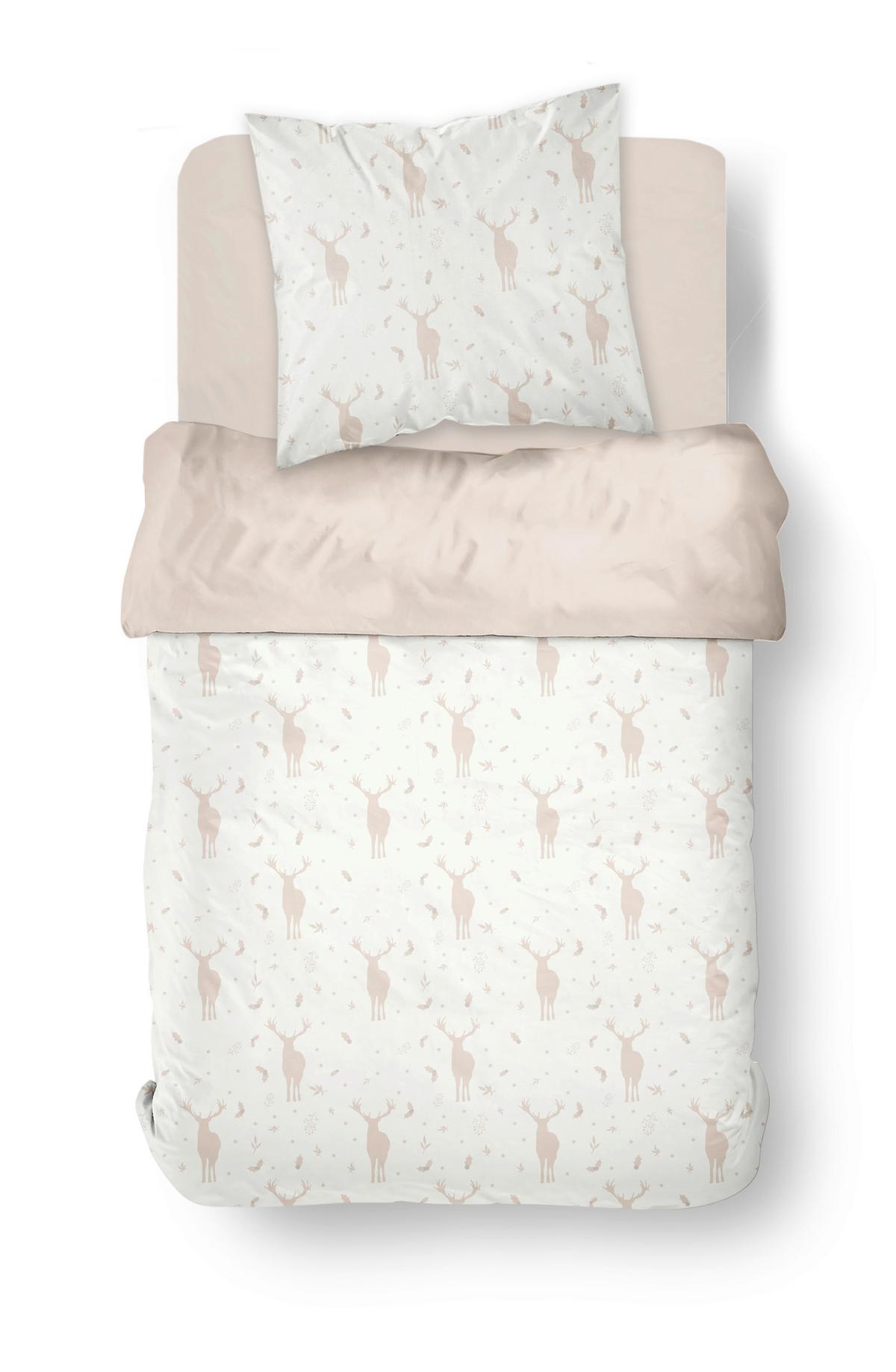 Ágyneműhuzat-garnitúra Reindeer - fehér, textil (140/200cm)