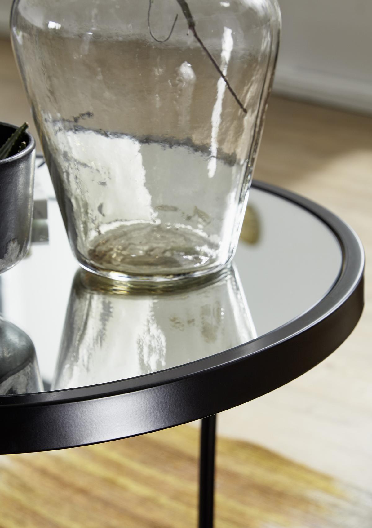 Satztisch "WL5.985", 2-er Set, schwarz - Schwarz, Design, Glas/Metall (50/50/50,5cm) - MID.YOU