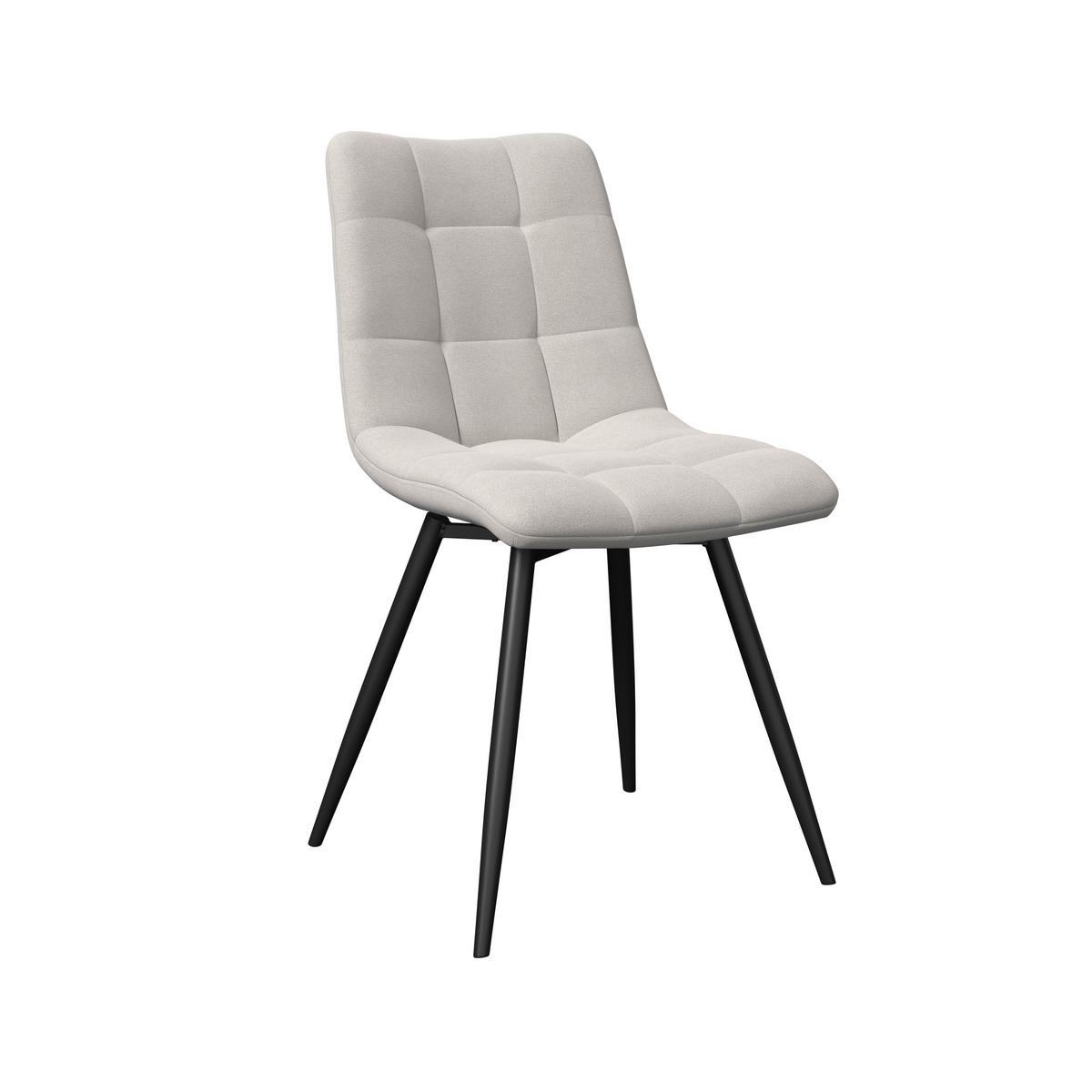 Stuhl Suri Hellgrau Chenille Drehbar Gepolstert - Hellgrau/Schwarz, MODERN, Holz/Textil (46/88/62cm) - Bessagi Home