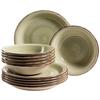 Tafelservice Lumaca aus Steingut, 12-teilig - Grün, Basics, Keramik - Mäser
