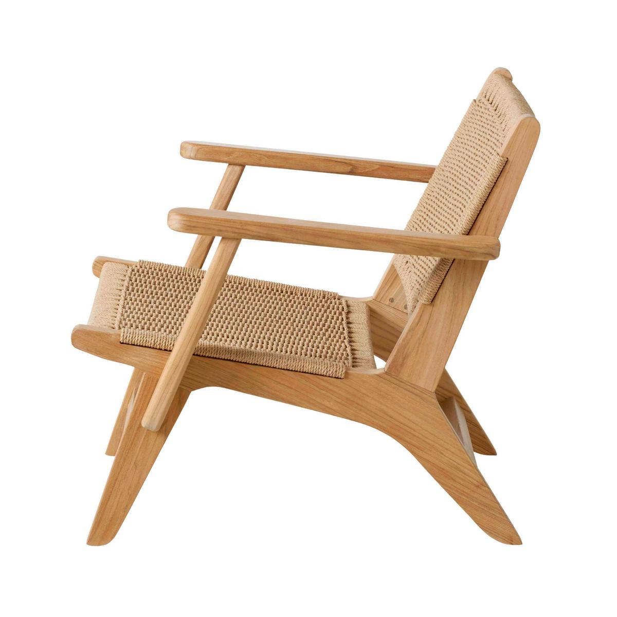 Loungesessel Eya Teak Indoor - Hellbraun/Teakfarben, Natur, Holz/Papier (68/71/72cm) - Gardenson