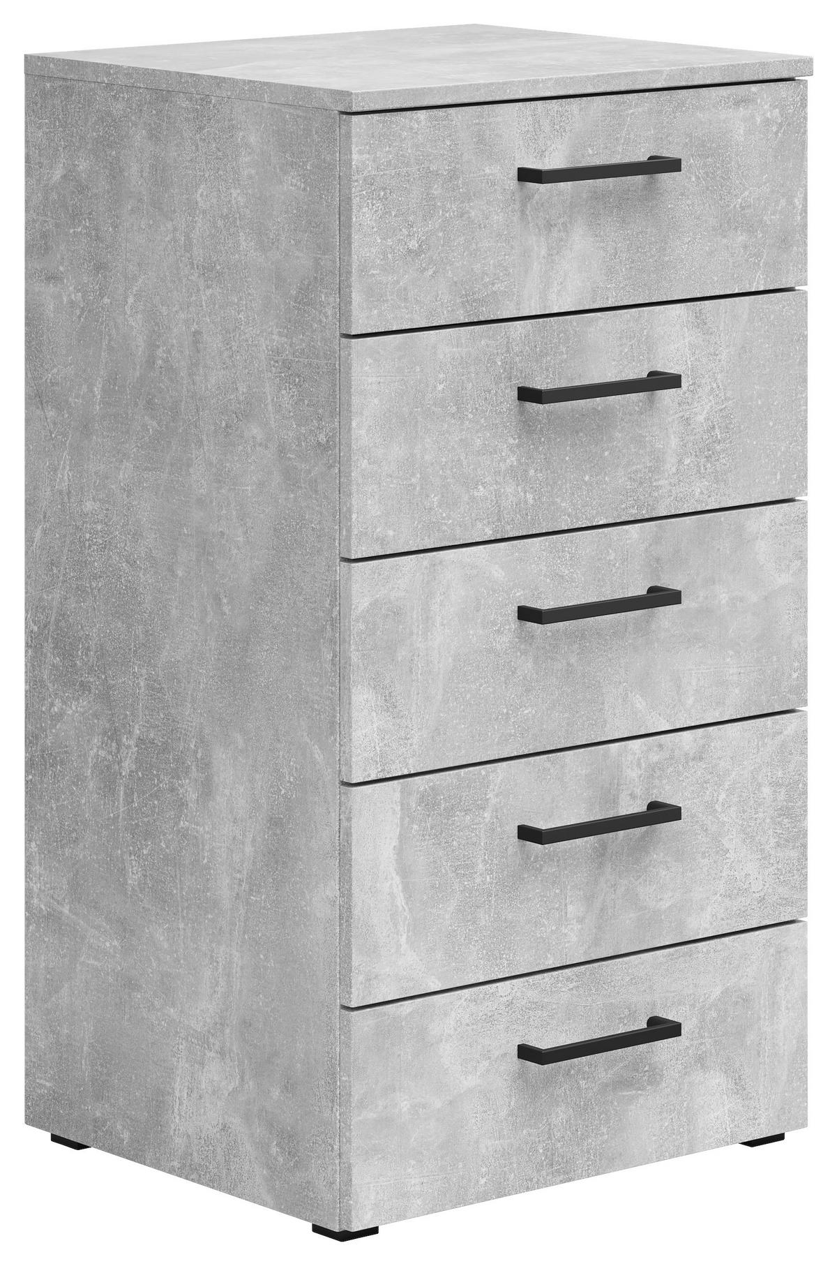 Kommode Multistauraum Betonoptik - Anthrazit/Schwarz, MODERN, Holzwerkstoff/Kunststoff (45/83/40cm) - Mömax