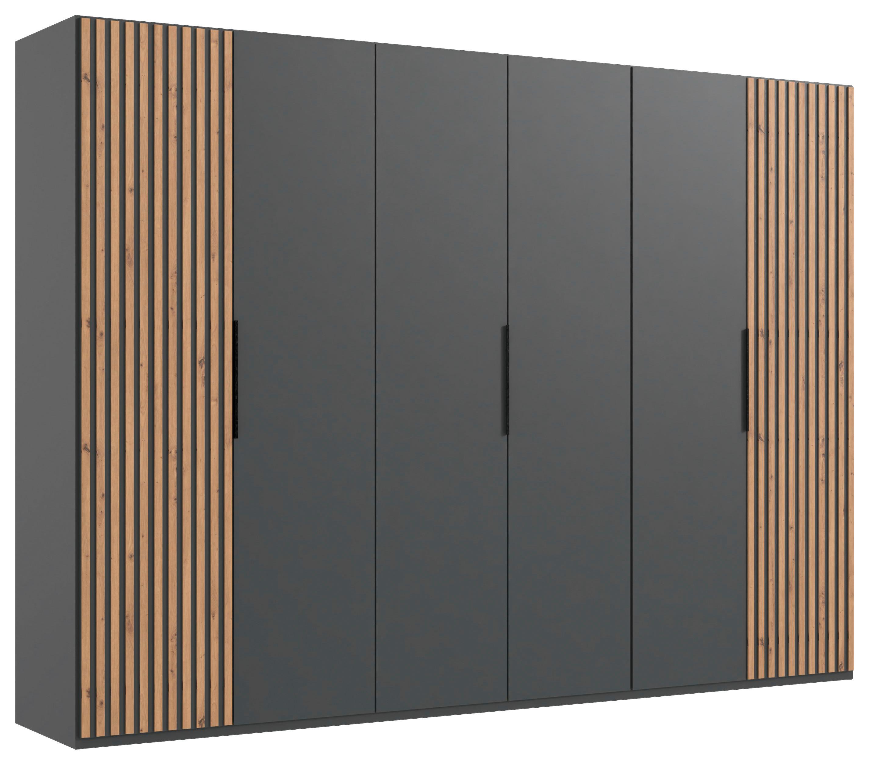 DULAP USI ROTATIVE ANDORRA - culoare lemn stejar/grafit, Modern, material pe bază de lemn (300/216/58cm) - Modern Living