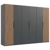 DULAP USI ROTATIVE ANDORRA - culoare lemn stejar/grafit, Modern, material pe bază de lemn (300/216/58cm) - Modern Living