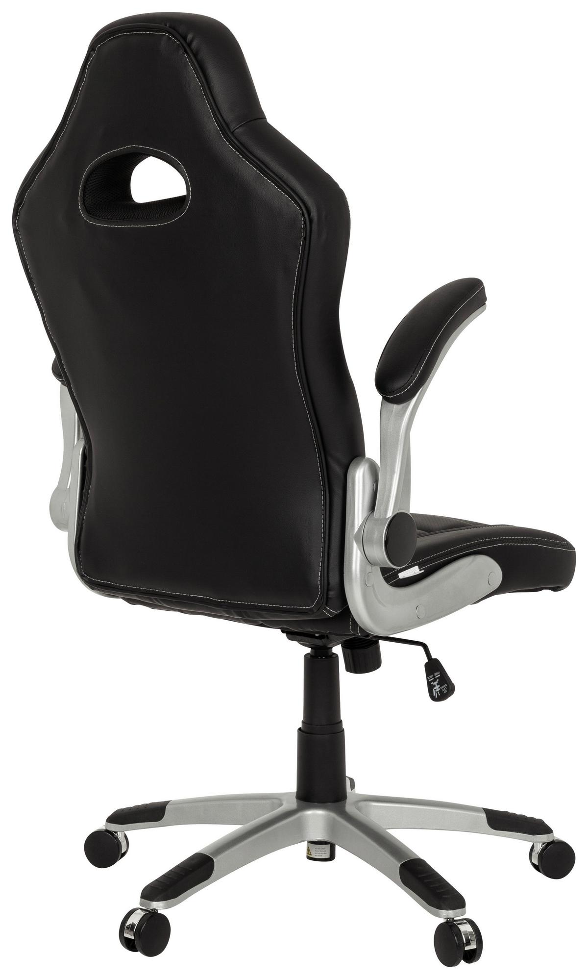 Gaming Stol Game Sport, Črna - črna/bela, Moderno, umetna masa/tekstil (64/118/57cm) - MID.YOU