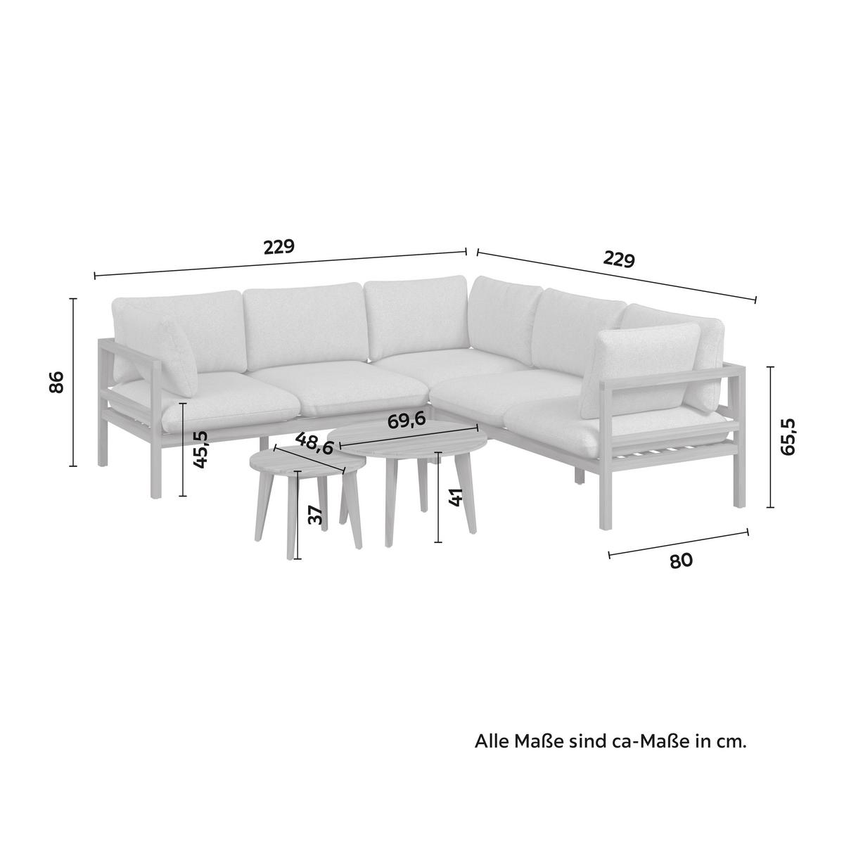 Loungegarnitur Livia Rosa Outdoorstoff/Holz - Naturfarben/Rosa, MODERN, Holz/Textil - Bessagi Garden
