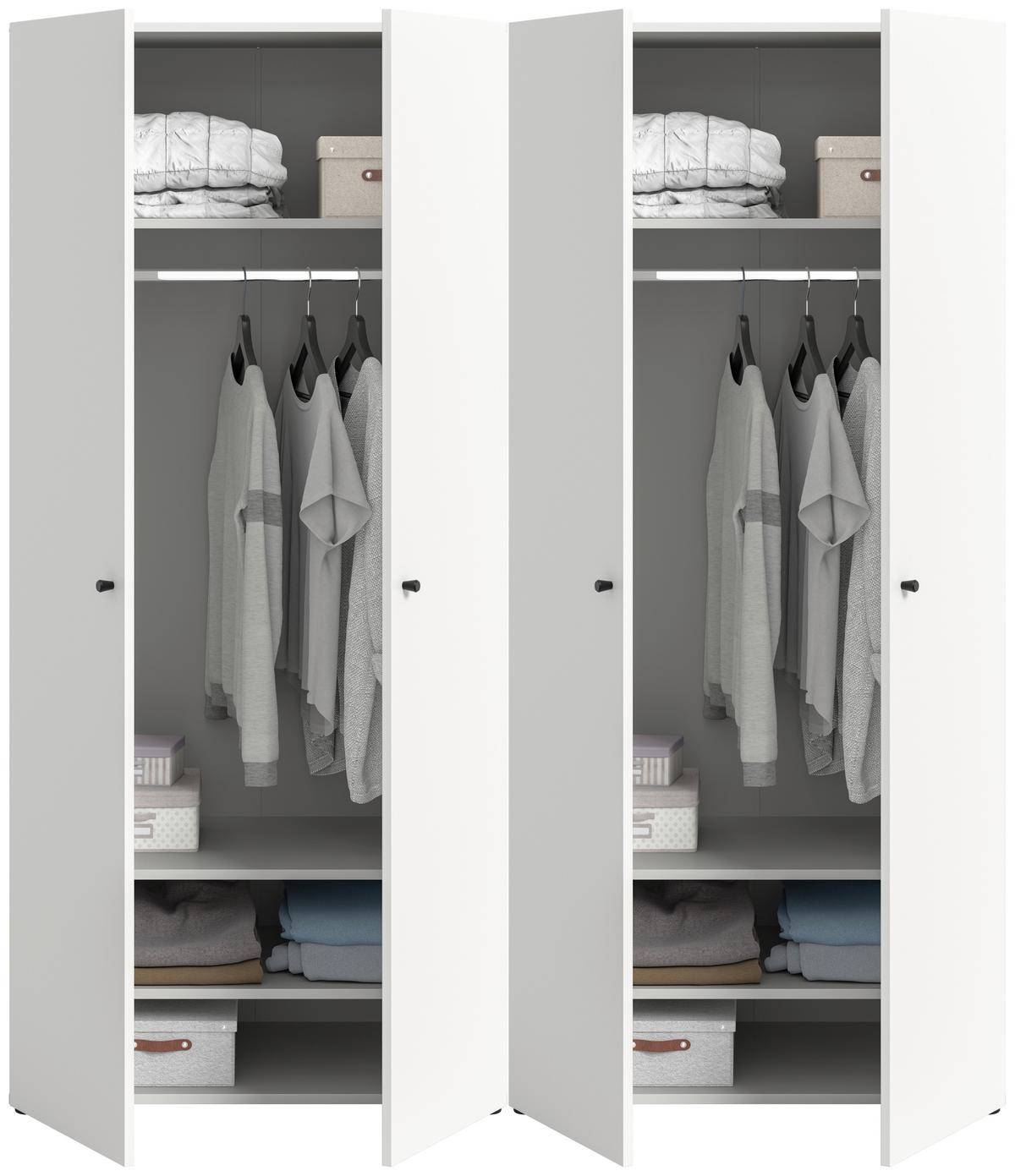 Drehtürenschrank DARWIN ca.160x176x51cm Weiß - Schwarz/Weiß, MODERN, Holzwerkstoff/Kunststoff (160/176/51cm) - MID.YOU