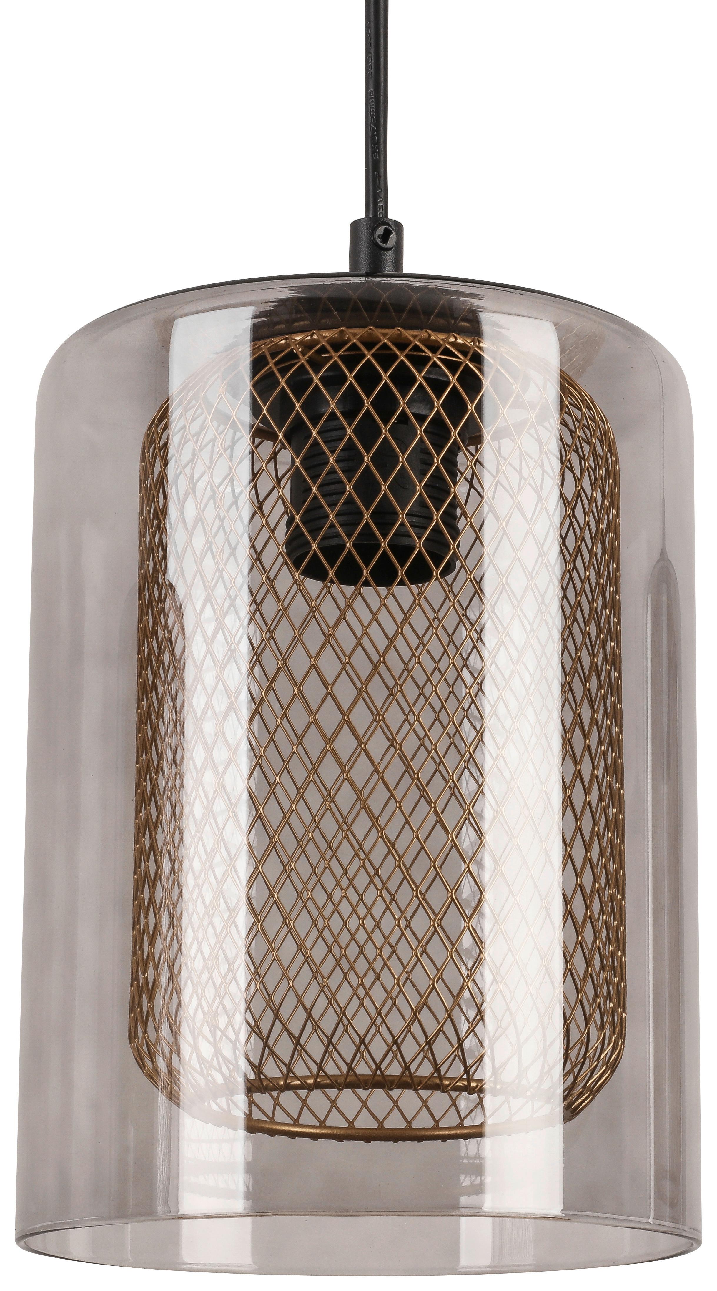 HÄNGLAMPA JIRMI - svart/guldfärgad, Modern, metall/glas (81/15,5/120cm) - Premium Living