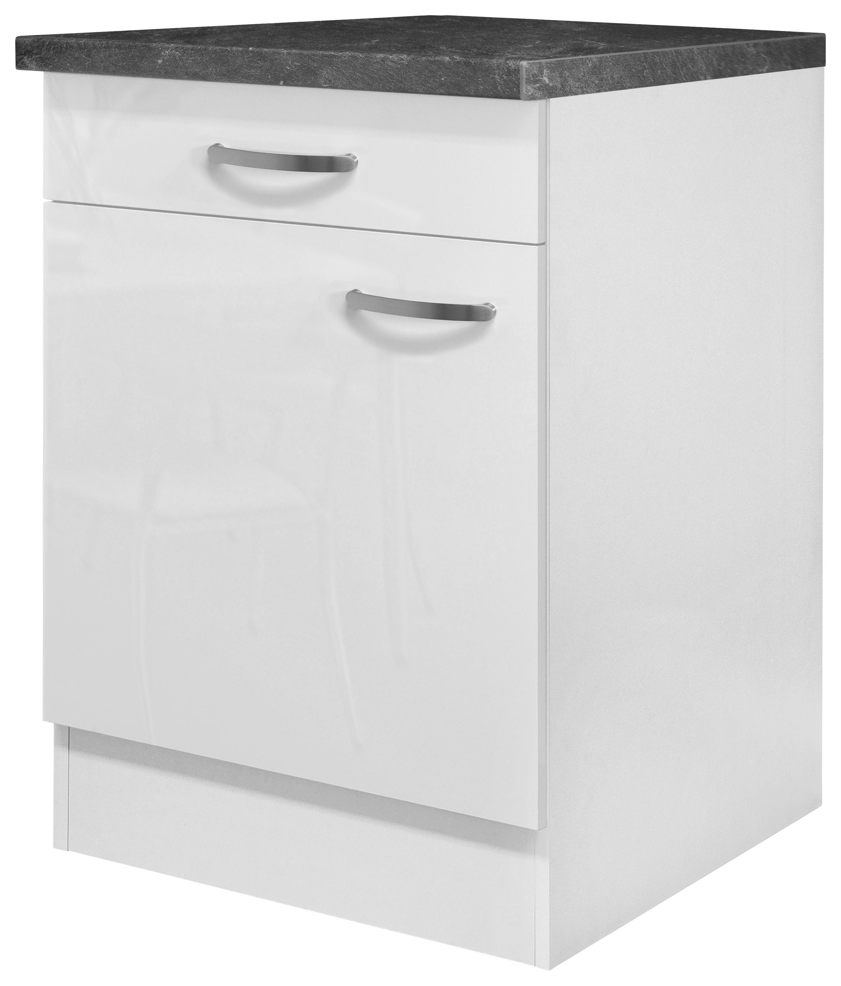 Kuhinjska Spodnja Omarica Alba, Bela, Š. 60 Cm - barve nerjavečega jekla/bela, Moderno, kovina/leseni material (60/86/60cm) - FlexWell