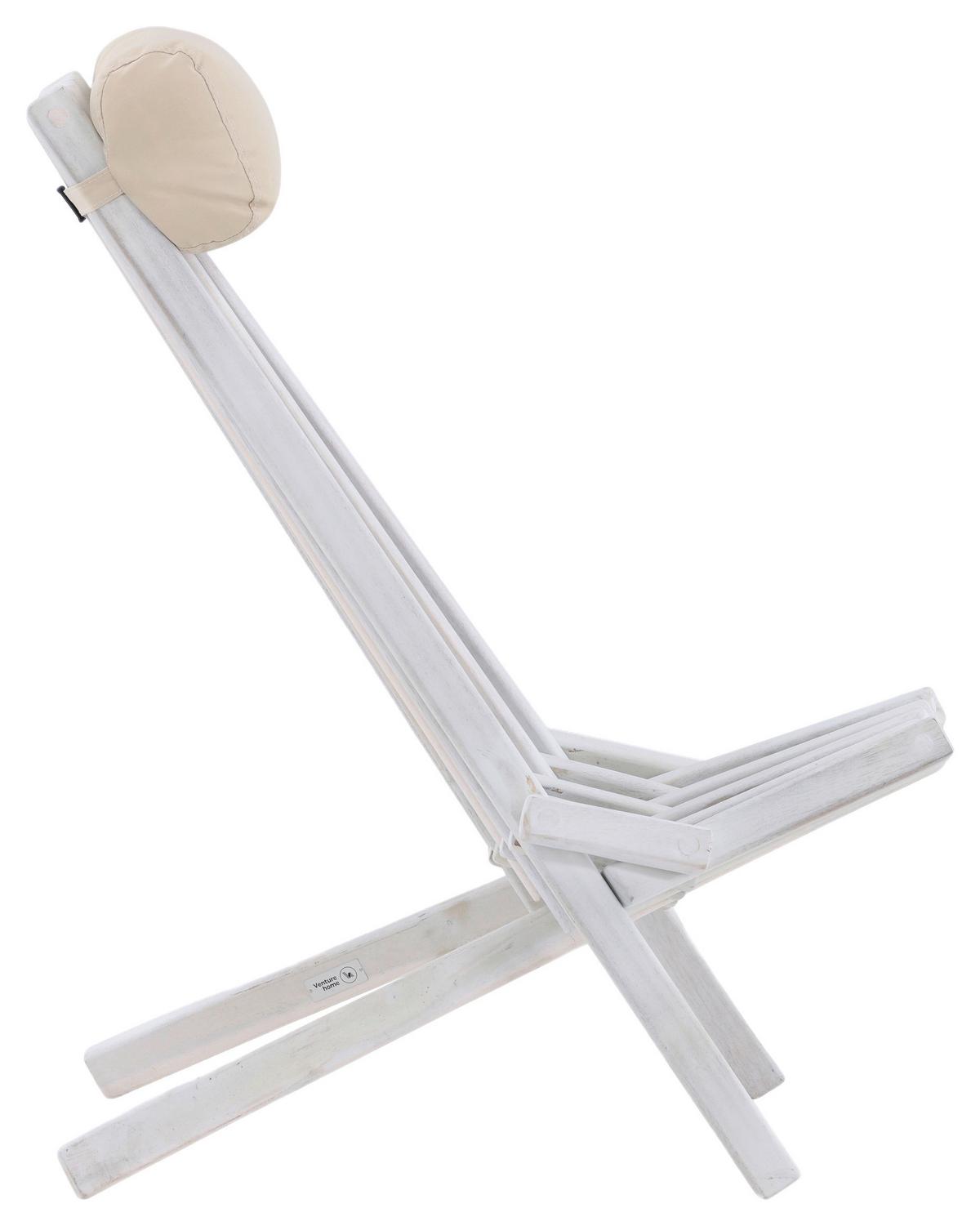 Strandsessel Asta ca. 57x79x73 cm Weiß - Weiß, KONVENTIONELL, Holz (57/79/73cm) - Gardenson