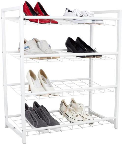 Regal Za Čevlje Rom, Bela, 4 Police - bela, Moderno, kovina (80/83/30cm) - Modern Living