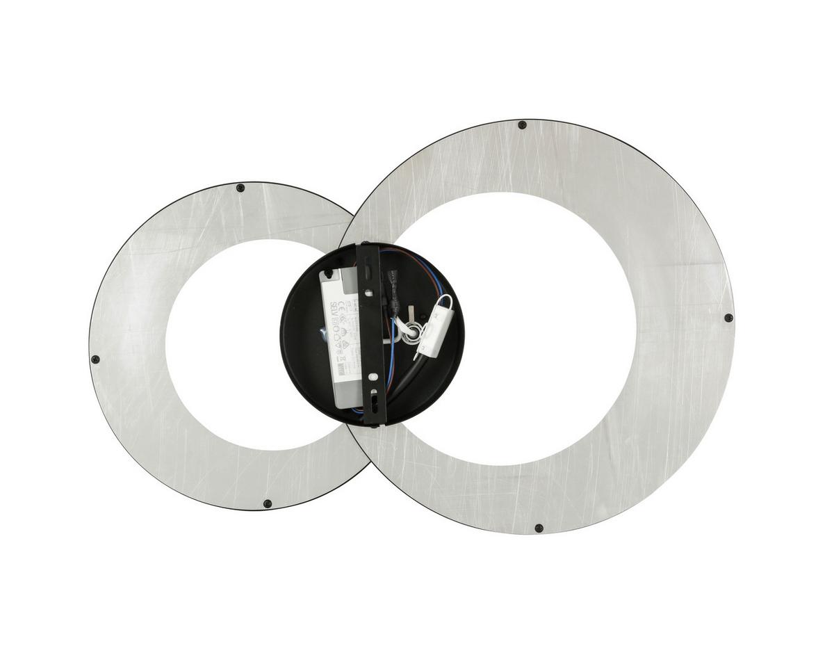 LAMPA SUFITOWA LED RING *SBN* - kolor srebrny/czarny, Design, tworzywo sztuczne/metal (55/35/8,5cm) - Novel