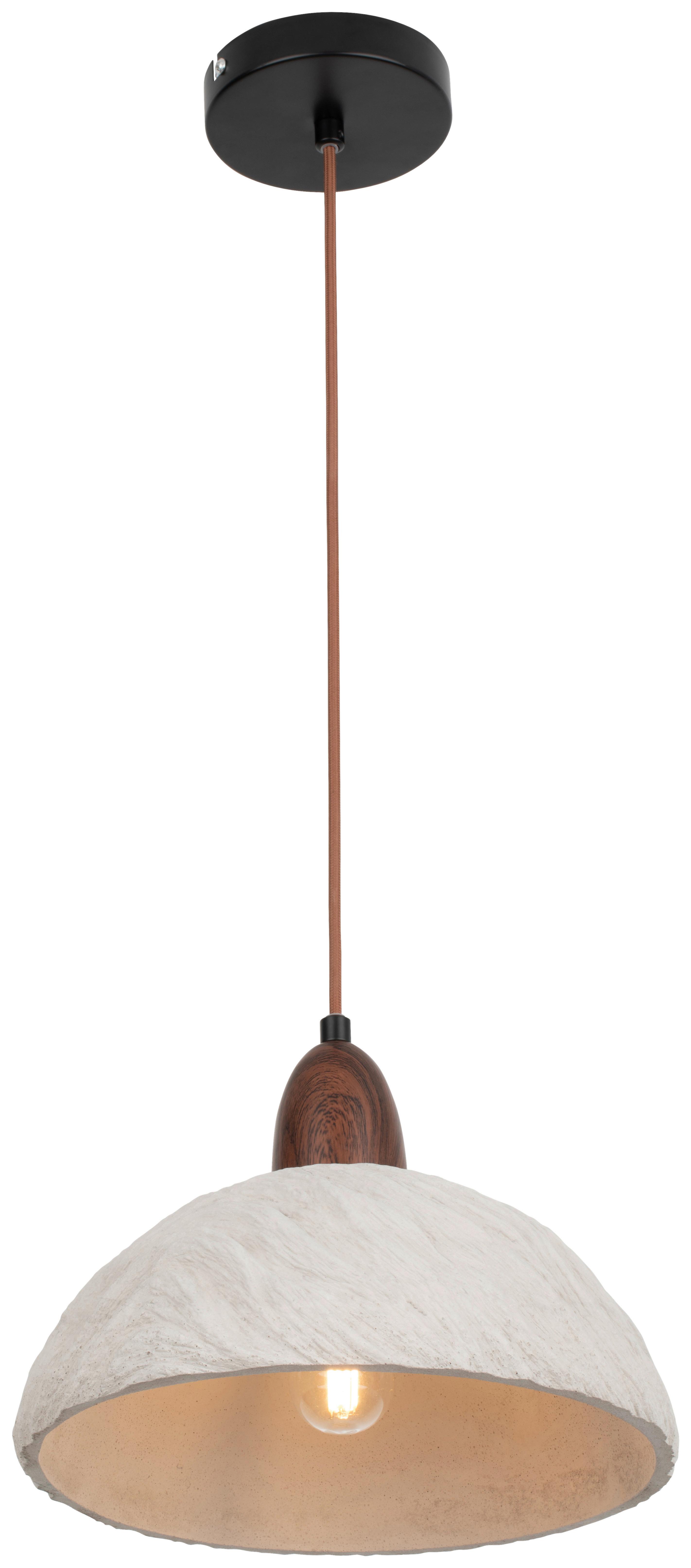 LAMPA WISZĄCA KAIMANA - kolor orzecha włoskiego/szary, Design, kamień/metal (28/120cm) - Collet's Monde