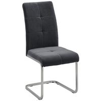 Schwingstuhl Lucie Grau Webstoff Gepolstert - Chromfarben/Grau, MODERN, Holz/Textil (42,5/98/45cm) - Bessagi Home