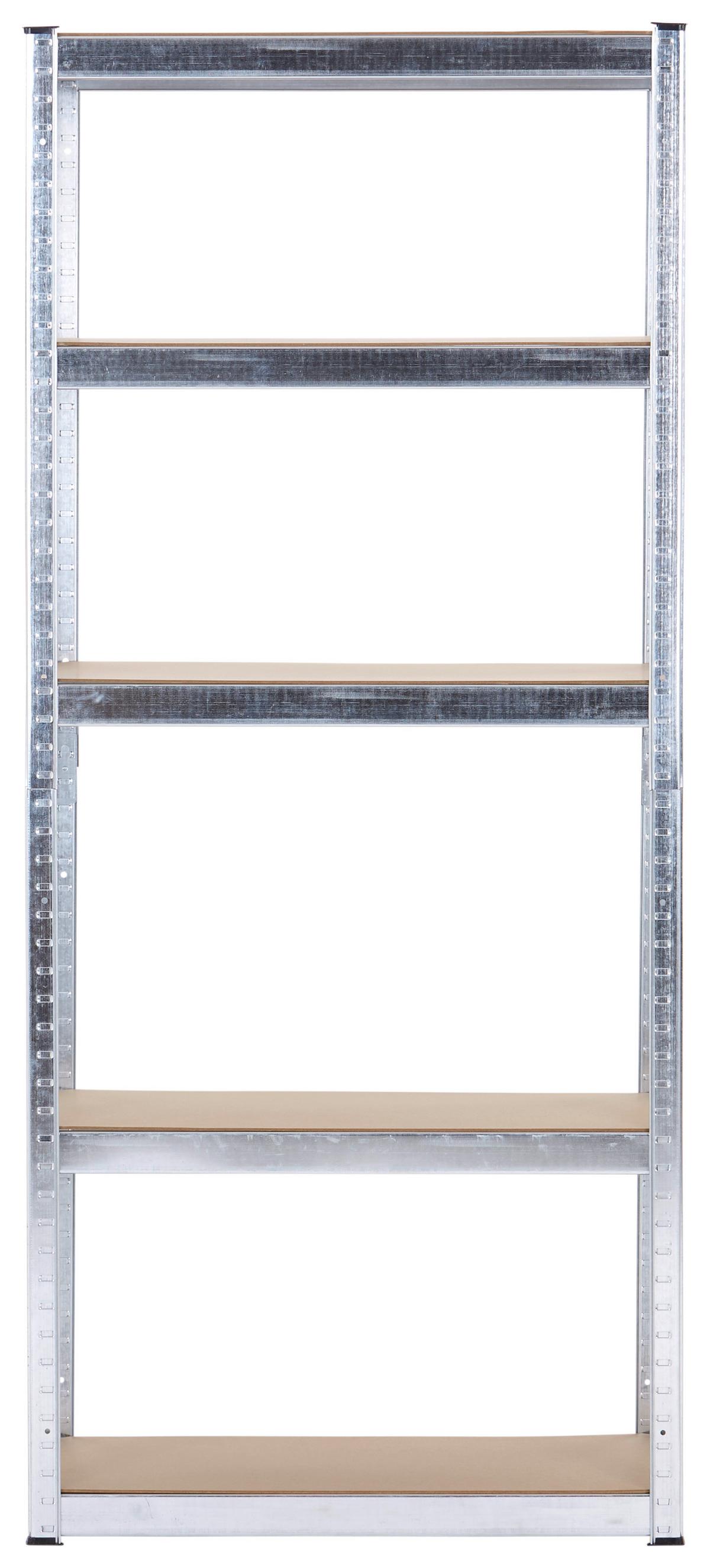 Regal Z Visoko Nosilnostjo Leo, Srebrna - srebrne barve, Trend, kovina/leseni material (75/175/30cm) - Homezone