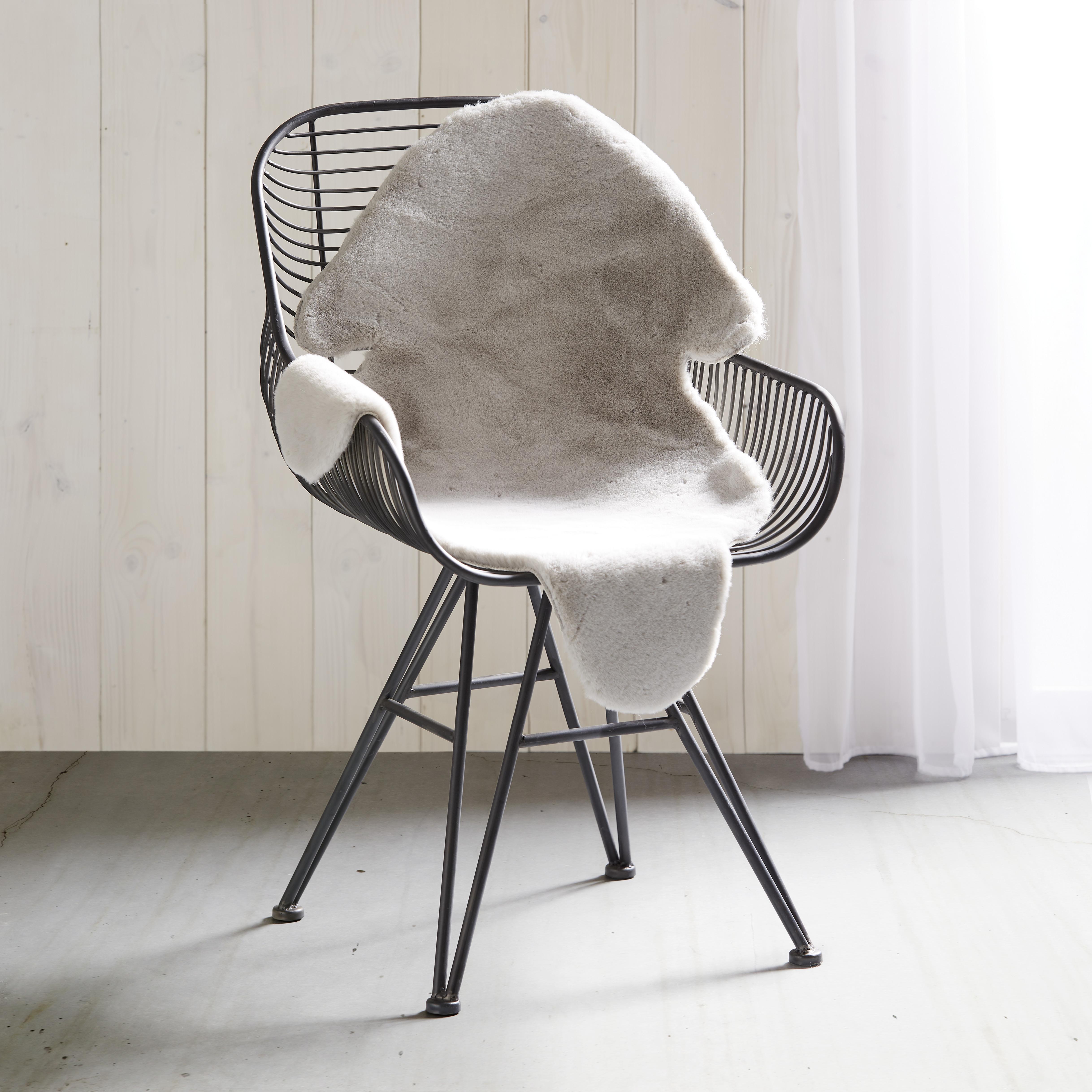 Blană sintetică Marlene - gri, textil/blană (90/60cm) - Modern Living