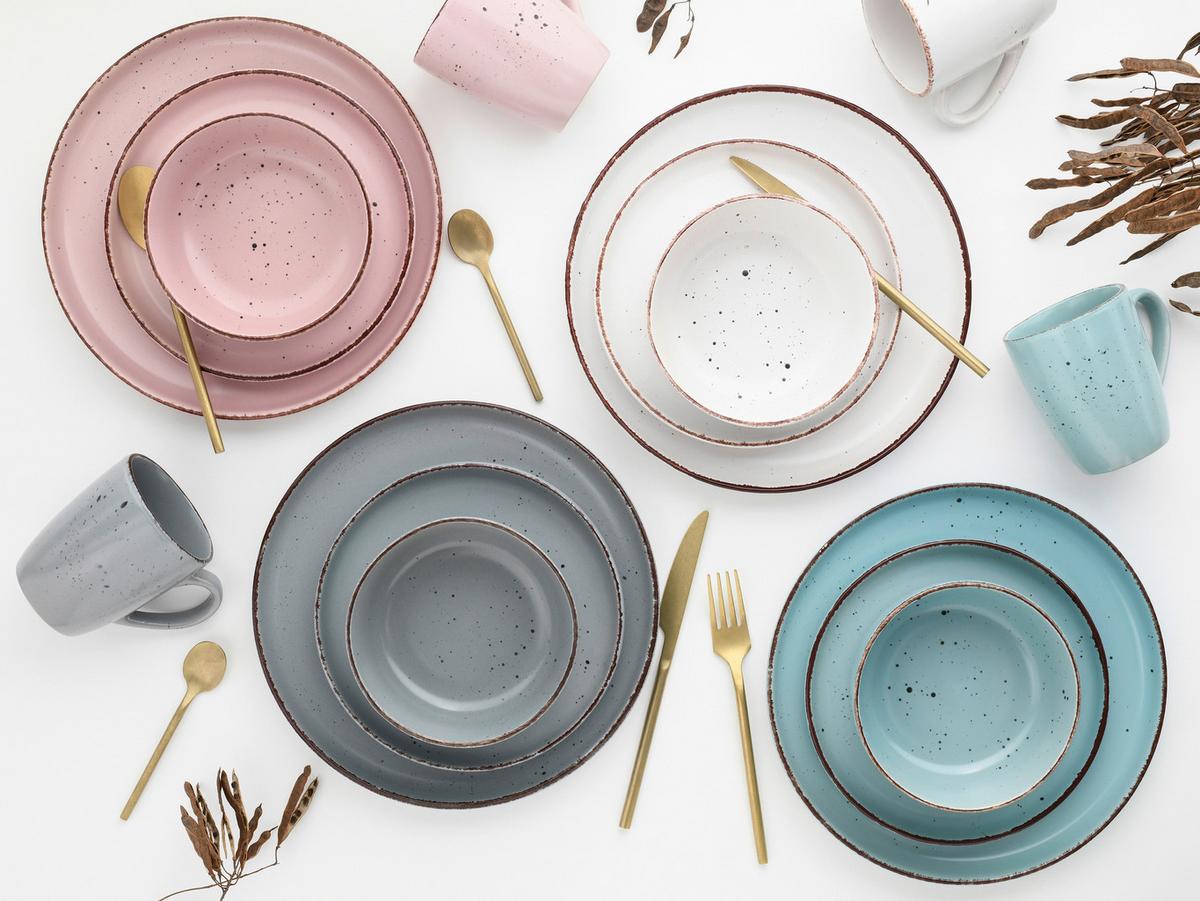 Kombinirani Servis Modern Fashion, 16-Delni - temno roza/modra, keramika - Creatable