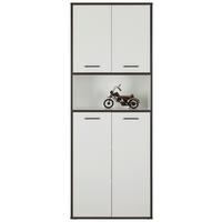 Regalkombination in Weiss/Grau - Weiss/Grau, Modern, Holzwerkstoff/Kunststoff (84,5/226,5/41,5cm) - Mömax