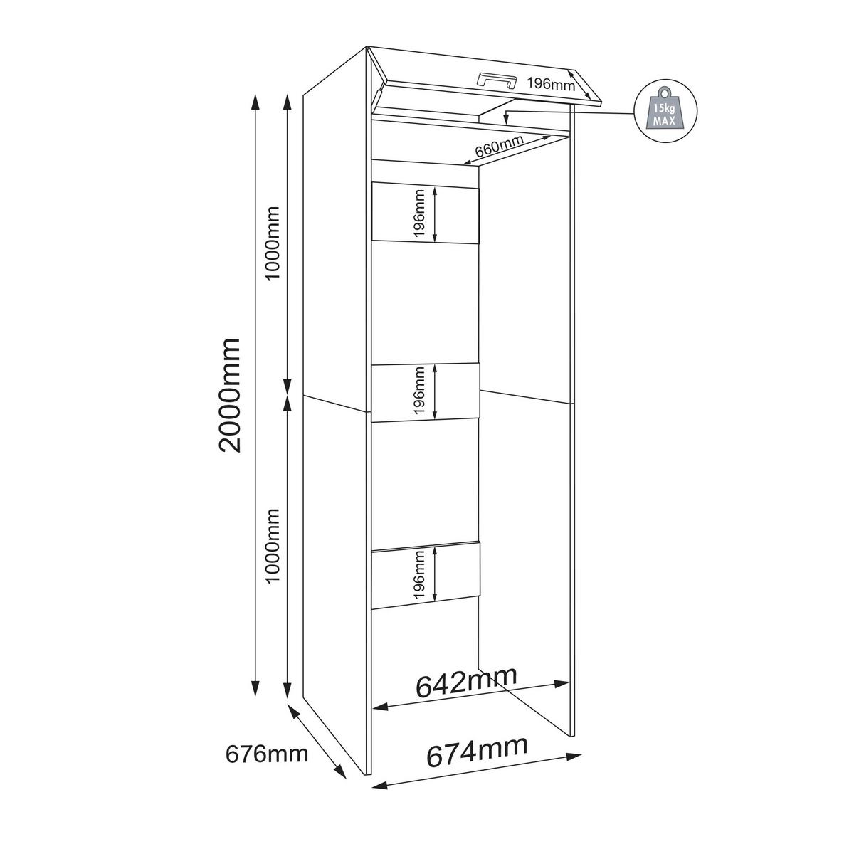 Waschmaschinenschrank Rislo - Honigeiche/Weiss, Trend, Holzwerkstoff/Kunststoff (67/200/68cm) - MID.YOU