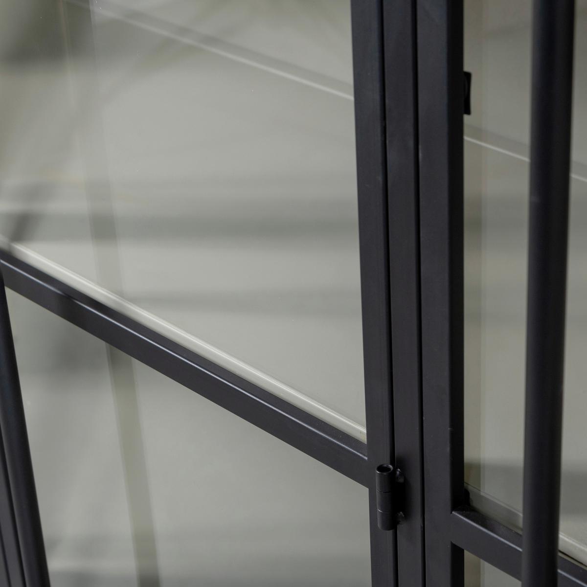 Vitrine Exhibit Schwarz - Schwarz, Design, Glas/Metall (96/200/40cm) - Livetastic